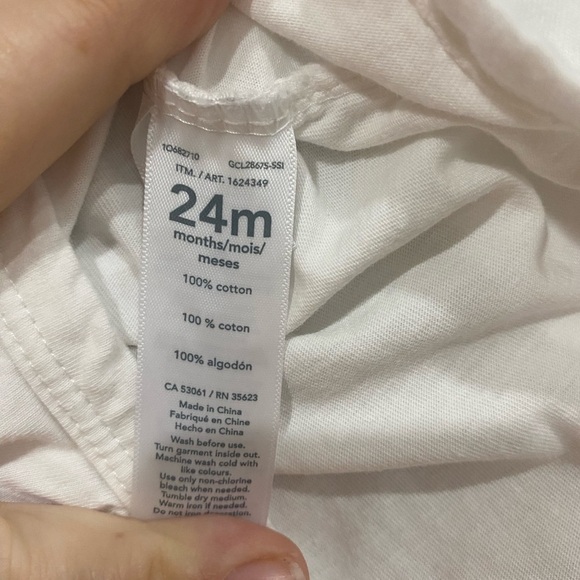 Carters long sleeve white top eyelit detail 24 months. - Picture 2 of 5